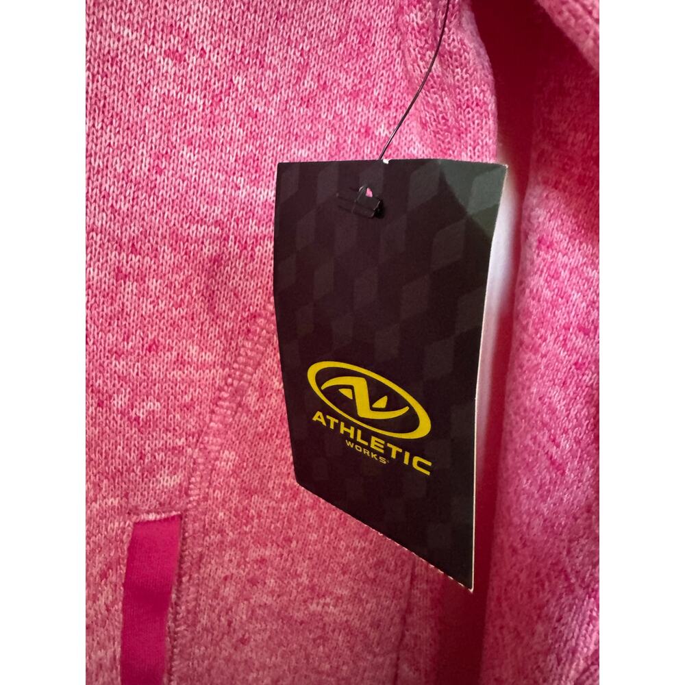 NWT Athletic Works Girls L 10-12 Pink Sweater Fleece 1/4 Zip Pullover - Picture 3 of 10